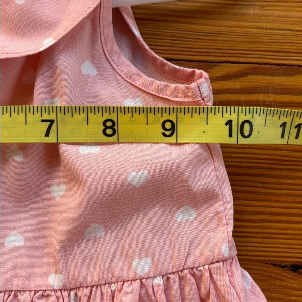 MuMuCoCo Pink W/White Hearts Sleeveless Dress. Buttons In Back Size 2T - Picture 4 of 7